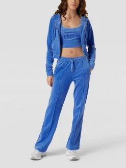 Juicy Couture Crop Top Mit Ziersteinbesatz Modell 'CONTRAST TYRA' - Blau