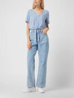 Pieces Bluse Mit Knotendetail Modell 'Nya' - Hellblau