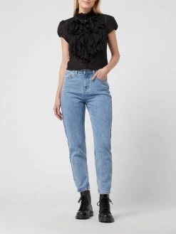 Saint Tropez Bluse Mit Volants Modell 'Lilly' - Schwarz