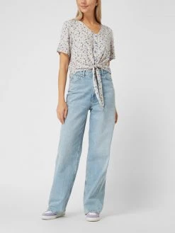 Pieces Cropped Bluse Aus Viskose Modell 'Nya' - Apricot