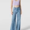 Jake*s Casual Crop Top Aus Frottee - Lila