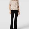 Marc Cain Seidenbluse Mit Floralem Muster - Taupe
