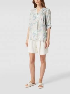 S.Oliver RED LABEL Leinenblusenshirt Mit Allover-Muster - Offwhite