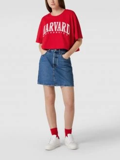 REVIEW Crop T-Shirt Mit Statement-Print - Rot