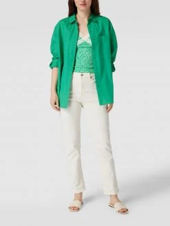 REVIEW Crop Top Mit Spitzenbesatz - Smaragdgrün