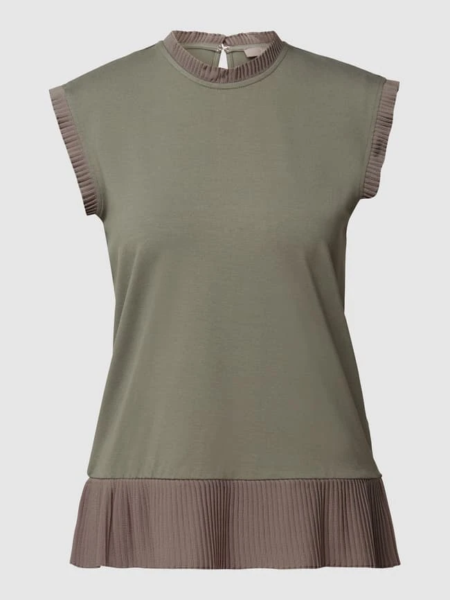Jake*s Collection Bluse Mit Plisseefalten - Khaki 2 Jake*s Collection Bluse Mit Plisseefalten - Khaki – Bild 2