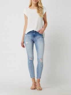 Only Blusenshirt In Unifarbenem Design - Weiß