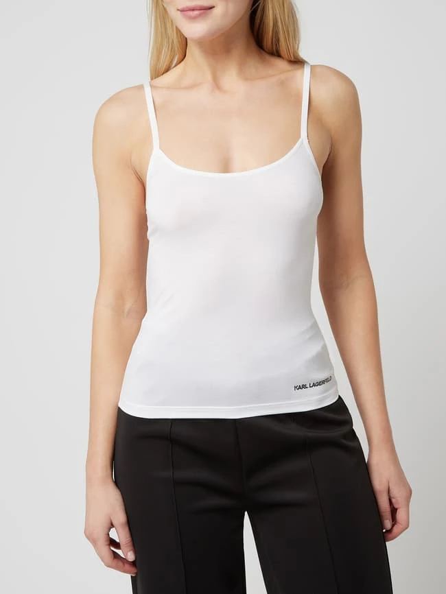 Karl Lagerfeld Top Mit Spaghettiträgern - Weiß 4 Karl Lagerfeld Top Mit Spaghettiträgern - Weiß – Bild 4