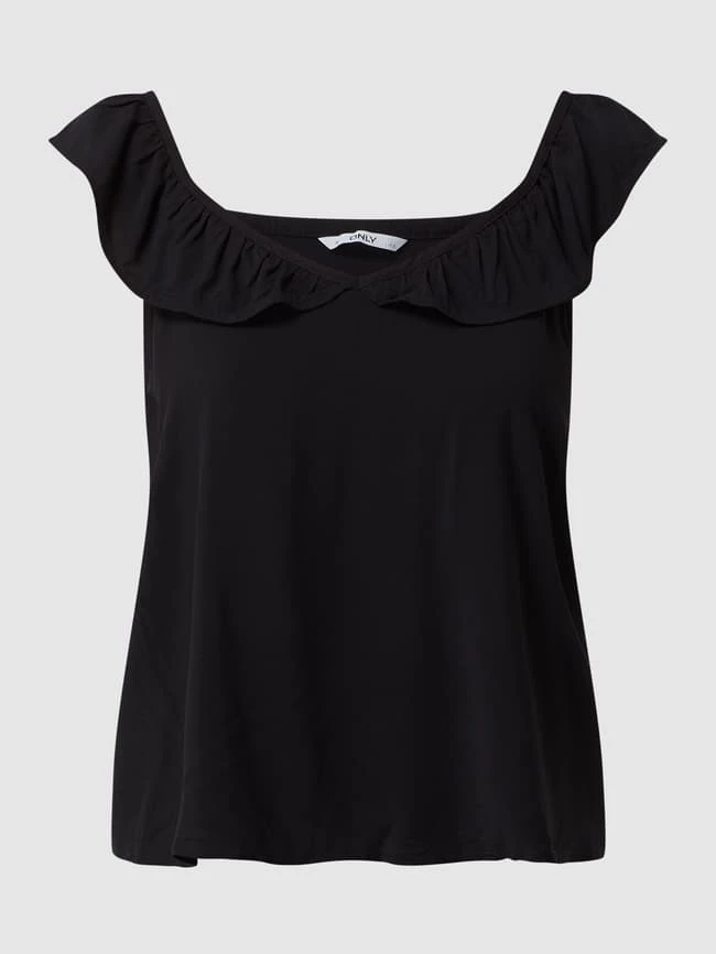 Only Blusentop Mit Rüschen Modell 'Nova Life' - Schwarz 2 Only Blusentop Mit Rüschen Modell 'Nova Life' - Schwarz – Bild 2