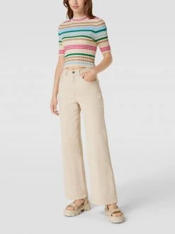 Only Crop Top Mit Streifenmuster Modell 'MILLA' - Offwhite