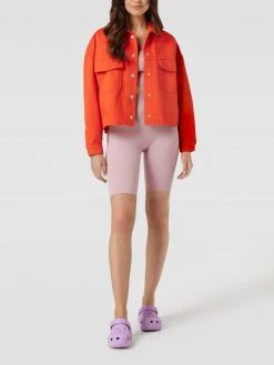 Jake*s Casual Crop Top In Ripp-Optik - Mauve