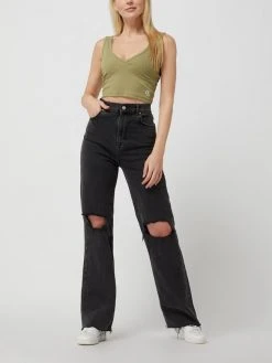 Calvin Klein Jeans Crop Top Mit Stretch-Anteil - Olivgrün