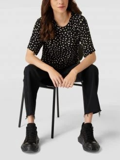 Marc O'Polo Denim Bluse Mit Floralem Allover-Muster - Schwarz