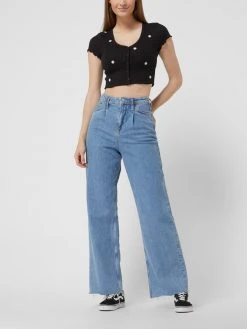 Only Crop Shirt Mit Floralem Muster Modell 'Daisy' - Schwarz