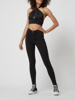 Gina Tricot Crop Top Mit Neckholder Modell 'Glida' - Schwarz