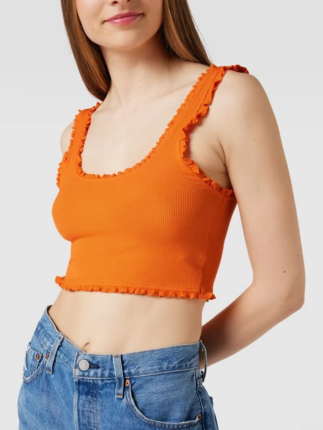 Only Crop Top Mit Rüschen - Orange 3 Only Crop Top Mit Rüschen - Orange – Bild 3