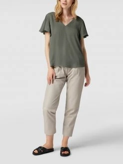 Jake*s Collection Bluse Mit Volantärmeln - Khaki