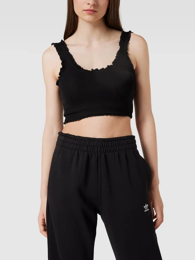 Only Crop Top Mit Rüschen - Schwarz 4 Only Crop Top Mit Rüschen - Schwarz – Bild 4