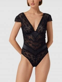 S.Oliver RED LABEL Body Mit Spitzenbesatz Modell 'Adele' - Schwarz