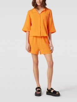 Only Hemdbluse Mit Strukturmuster - Orange