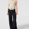 Tom Tailor Denim Bluse Mit Durchgehender Knopfleiste - Sand