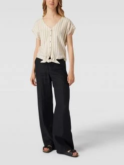 Tom Tailor Denim Bluse Mit Durchgehender Knopfleiste - Sand