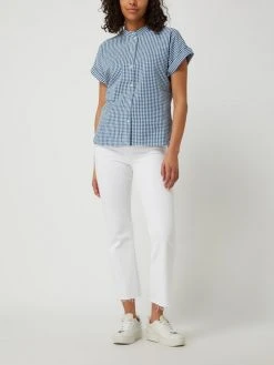 Montego Bluse Aus Seersucker - Dunkelblau