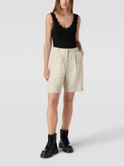 REVIEW Crop Top Mit Spitzenbesatz - Schwarz