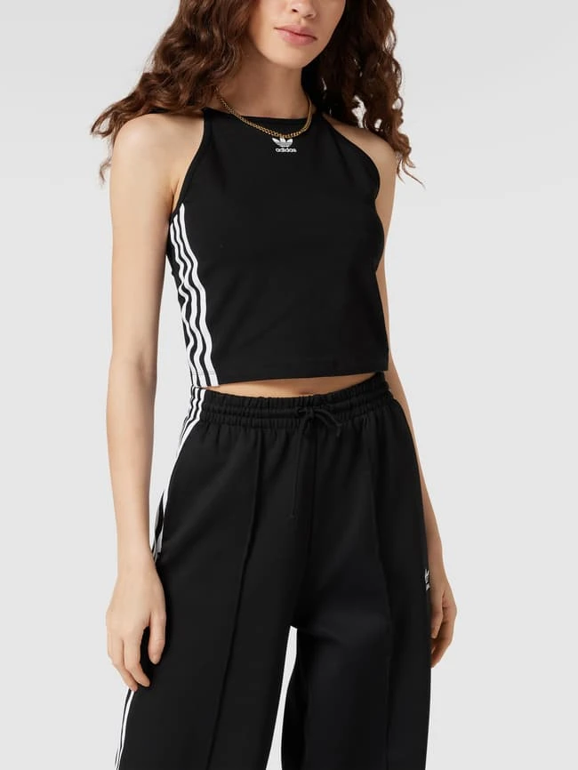 Adidas Originals Crop Top Mit Label-Streifen - Schwarz 4 Adidas Originals Crop Top Mit Label-Streifen - Schwarz – Bild 4