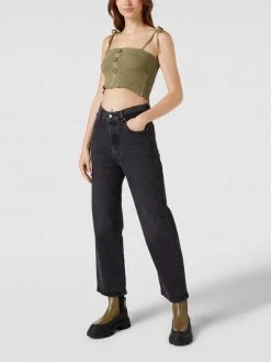 Only Crop Top Mit Smok-Details - Schilf