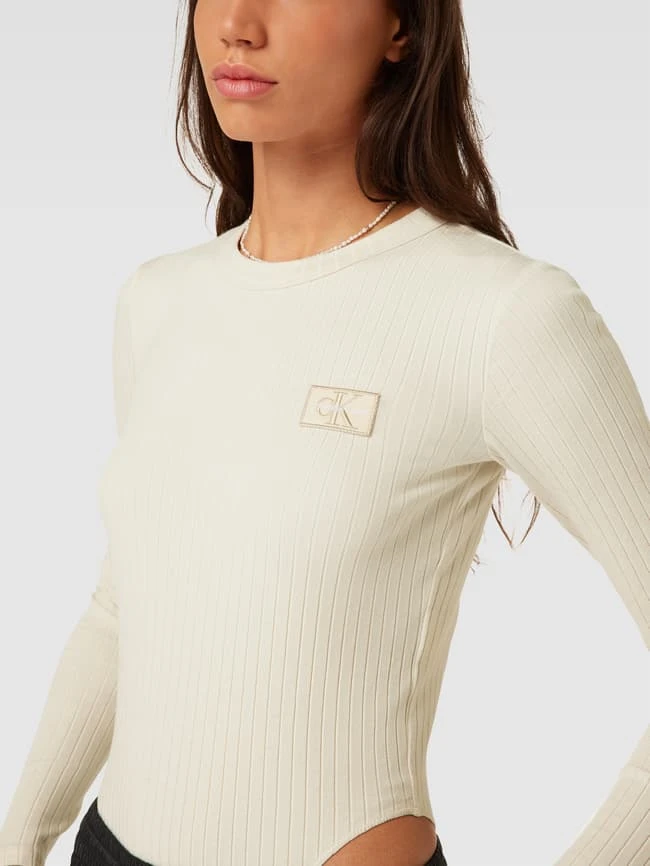 Calvin Klein Jeans Body Mit Rippenstruktur - Offwhite 3 Calvin Klein Jeans Body Mit Rippenstruktur - Offwhite – Bild 3