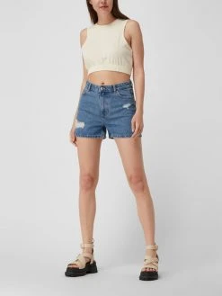 Pieces Crop Top Aus Baumwollmischung Modell 'Videl' - Offwhite