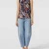 Jake*s Collection Blusentop Mit Allover-Muster - Anthrazit