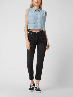 Edc By Esprit Cropped Blusentop Aus Lyocell - Hellblau