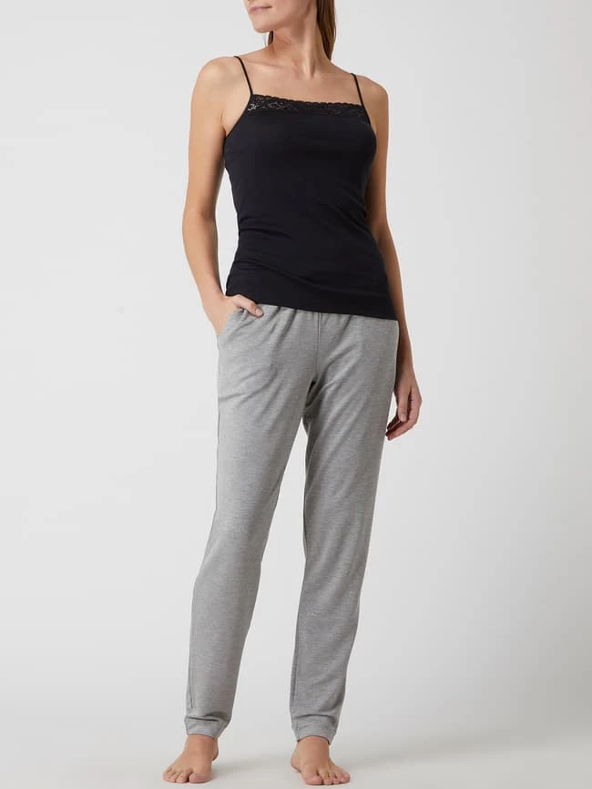 Hanro Top Aus Merzerisierter Baumwolle Modell 'Moments' - Schwarz 1 Hanro Top Aus Merzerisierter Baumwolle Modell 'Moments' - Schwarz