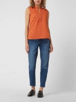 More & More Blusentop Mit Tunikakragen - Orange