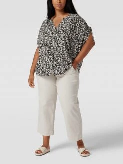 Esprit Curvy PLUS SIZE Bluse Mit Floralem Allover-Muster - Schwarz