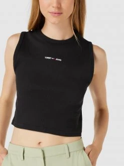 Tommy Jeans Crop Top Mit Label-Stitching Modell 'CROP' - Schwarz -Kendall & Kylie Shop 9ha4kk22619kkgi569a3ihq768ojica49543iki7a513ili691738jhp8l356hq59t952ipi8p8lch9oa8o3ecpp6op68cj36oqmcp1k74q30eb3ccr30or26or32d1k6go3cog