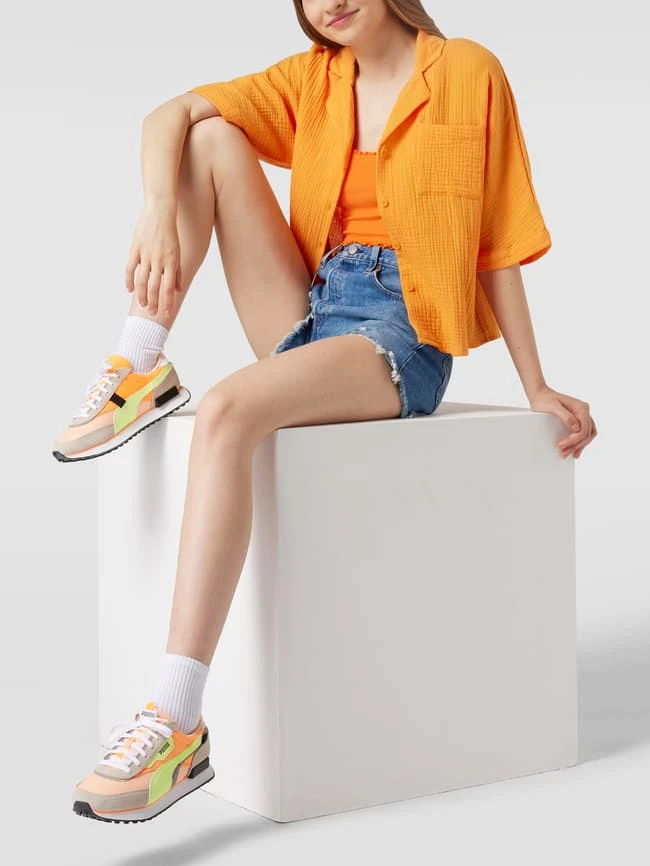 Only Crop Top Mit Rüschen - Orange 1 Only Crop Top Mit Rüschen - Orange