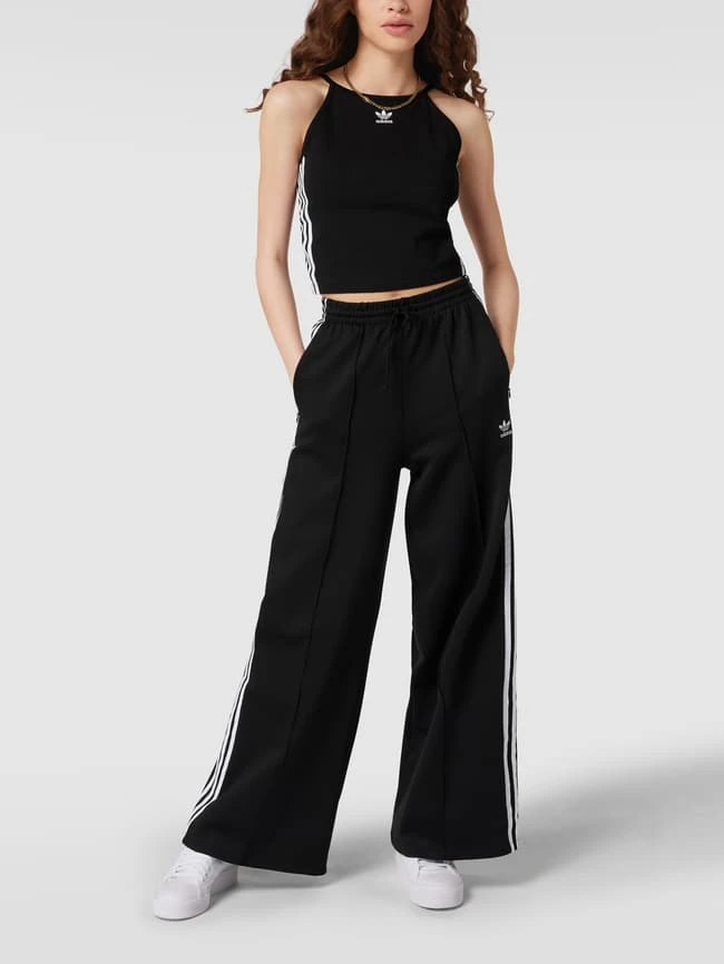 Adidas Originals Crop Top Mit Label-Streifen - Schwarz 1 Adidas Originals Crop Top Mit Label-Streifen - Schwarz