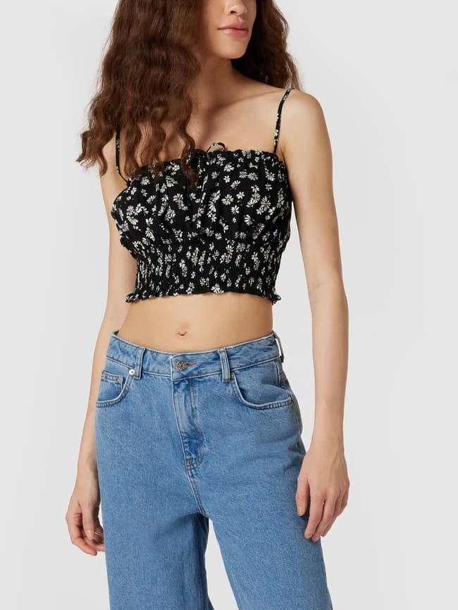 REVIEW Crop Top Aus Viskose Mit Floralem Muster - Schwarz 4 REVIEW Crop Top Aus Viskose Mit Floralem Muster - Schwarz – Bild 4