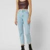Guess Crop Top In Leder-Optik - Dunkelbraun