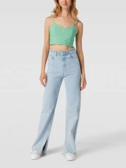 REVIEW Crop Top Mit Vichy-Karos - Smaragdgrün