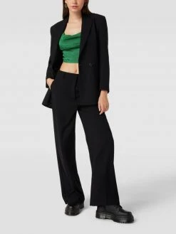 Bardot Crop Top Mit Strukturmuster Modell 'Lurex' - Hellgrün