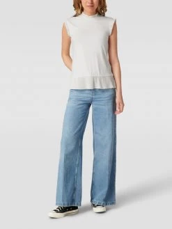 Jake*s Collection Bluse Mit Plisseefalten - Ecru