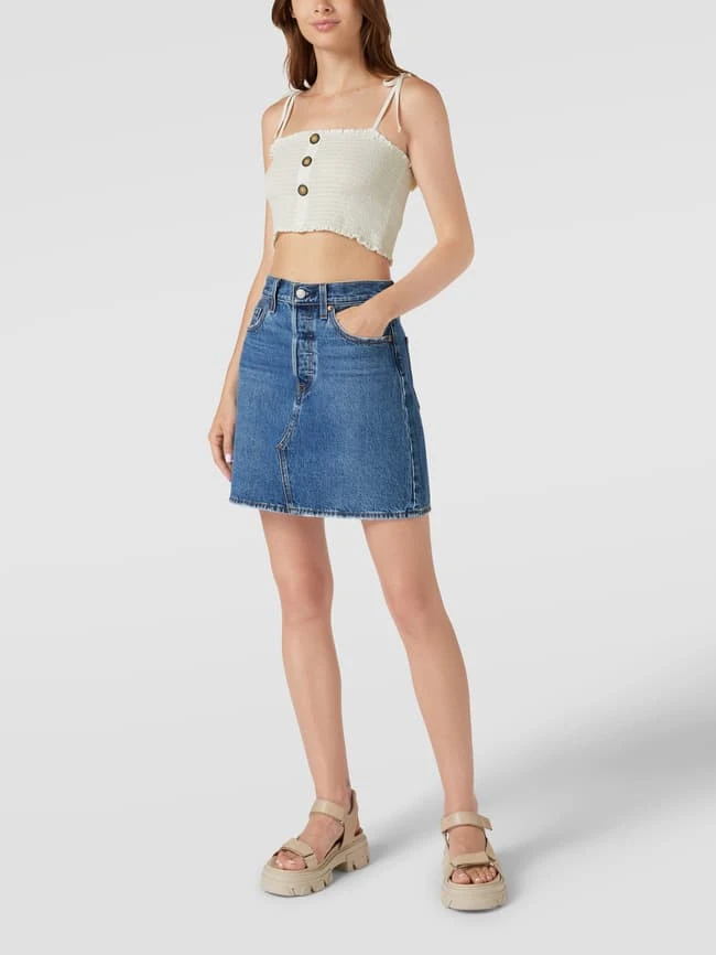 Only Crop Top Mit Smok-Details - Offwhite 1 Only Crop Top Mit Smok-Details - Offwhite