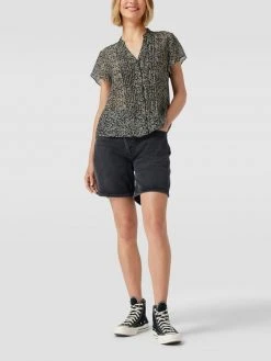 Jake*s Collection Bluse Mit Floralem Allover-Muster - Schwarz