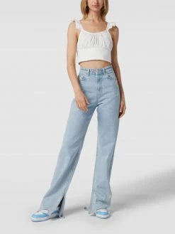 REVIEW Crop Top Im Smok-Design - Offwhite