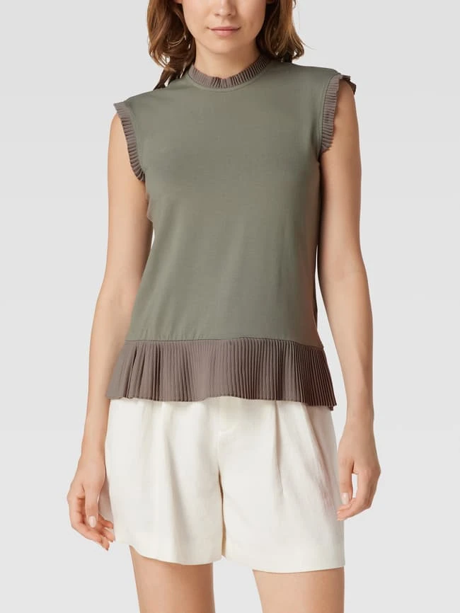 Jake*s Collection Bluse Mit Plisseefalten - Khaki 4 Jake*s Collection Bluse Mit Plisseefalten - Khaki – Bild 4