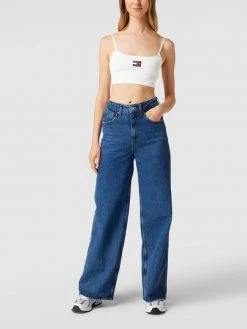 Tommy Jeans Crop Top Mit Label-Patch Modell 'CROP RIB BADGE' - Weiß